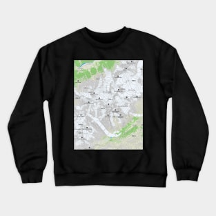 Mount Blanc Elevation Map Crewneck Sweatshirt